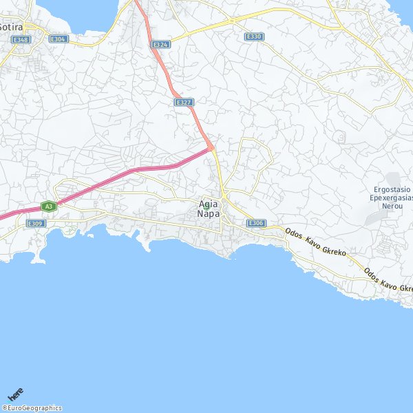 HERE Map of Ayia Napa, Cyprus